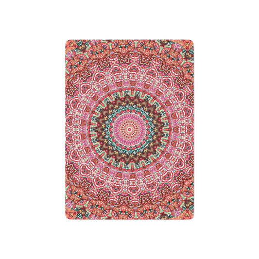 Mandala Playing Cards in Red + Pink