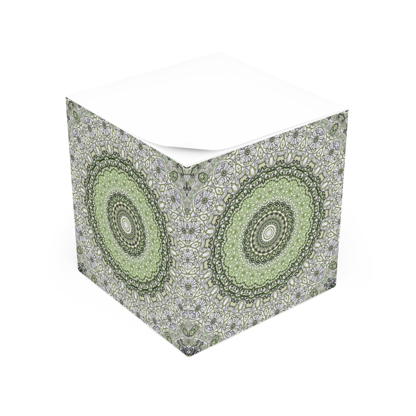 Mandala Note Cube (Greens)