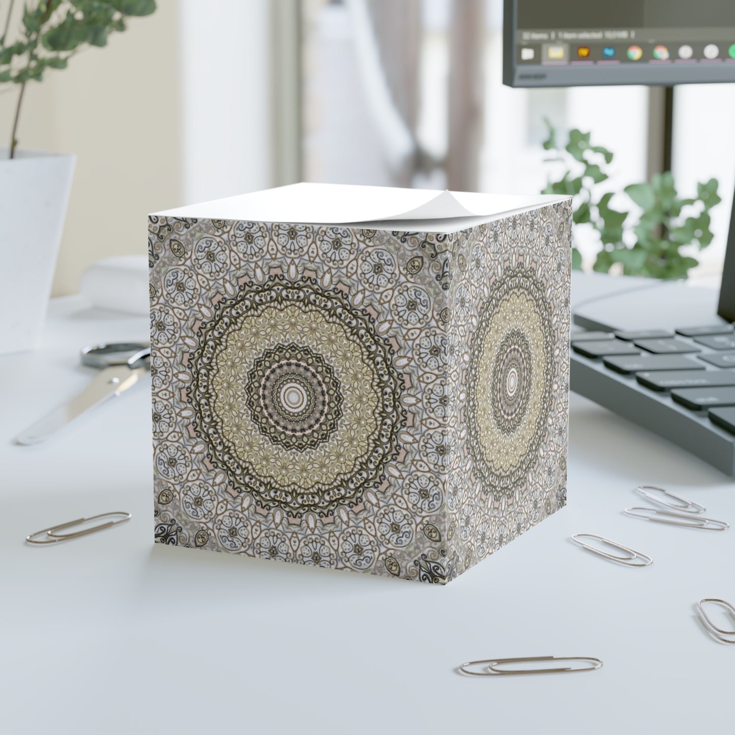 Mandala Note Cube (Browns)