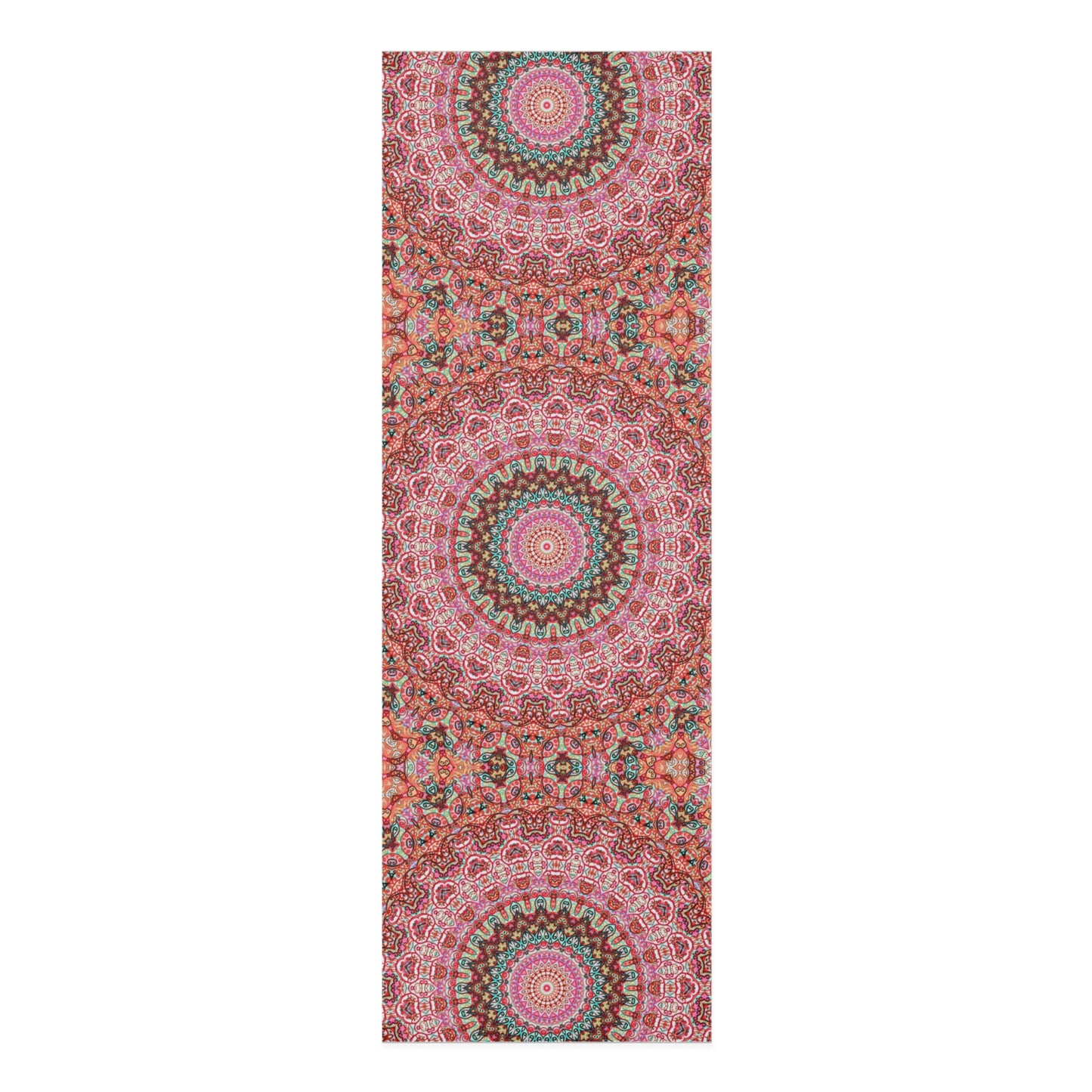 Mandala Yoga Mat in Red + Pink