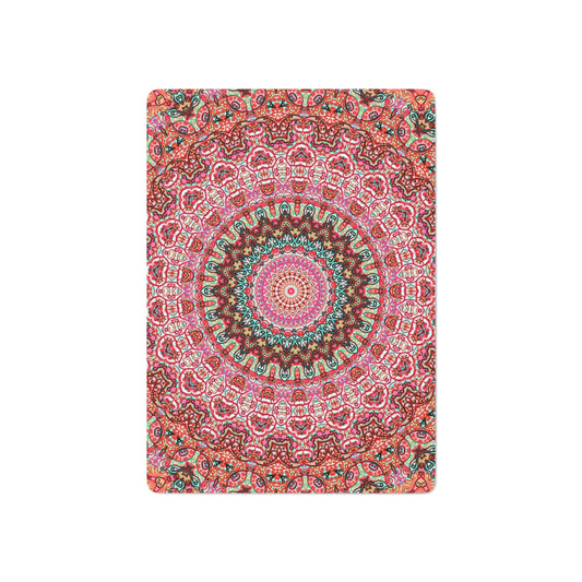 Mandala Playing Cards in Red + Pink