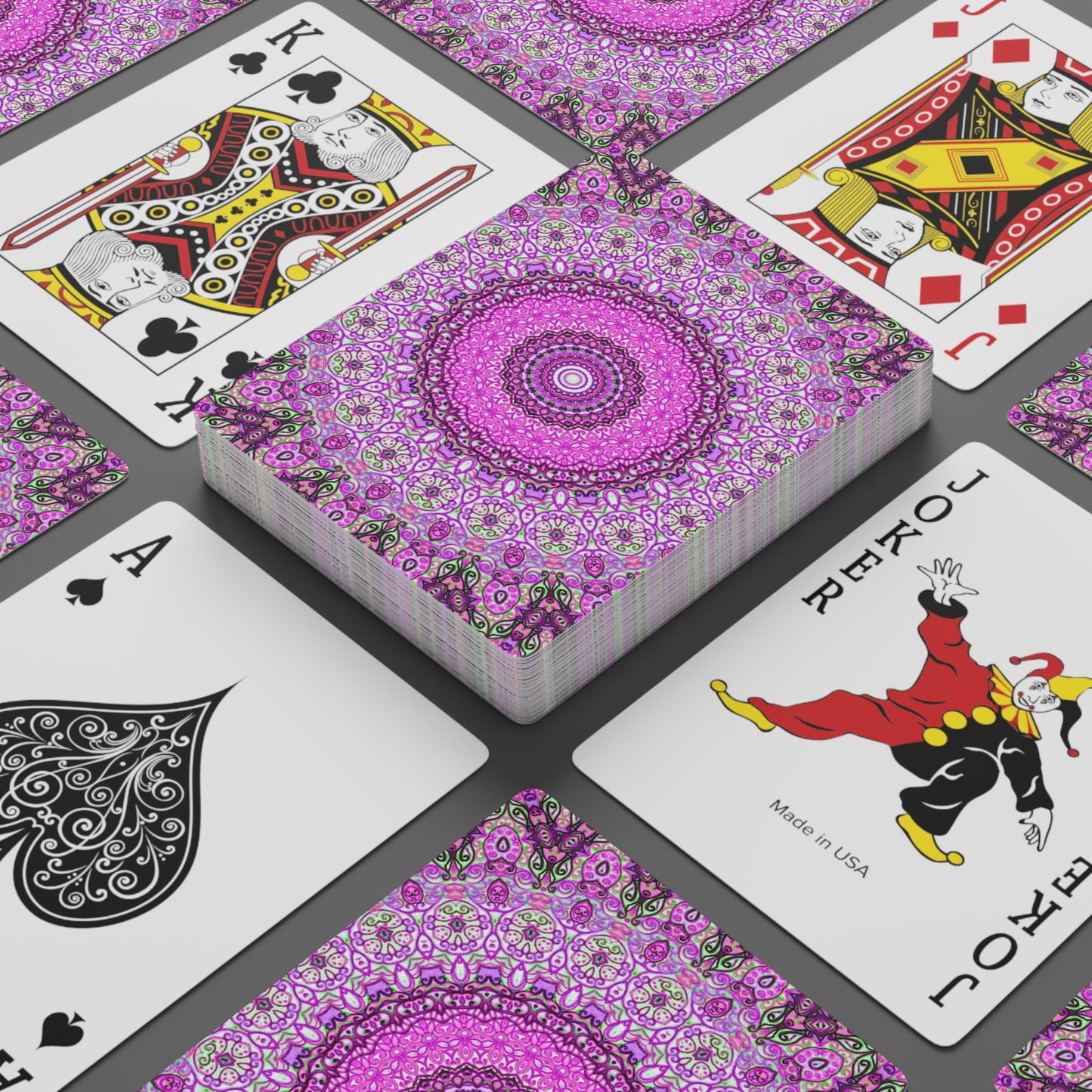 Mandala Playing Cards in Pink + Purple